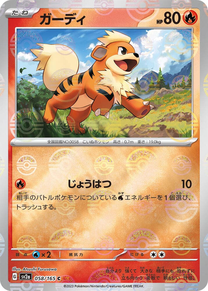 Growlithe Poke Ball Pattern Holofoil
