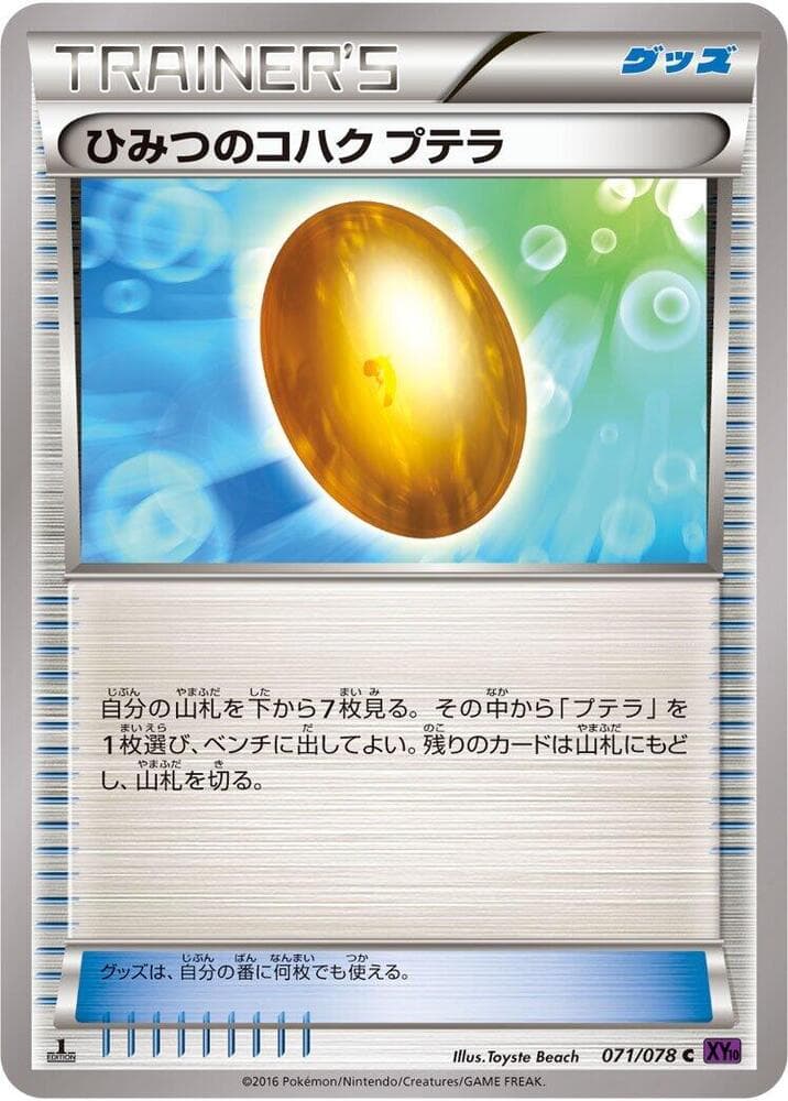 Old Amber Aerodactyl 1st Edition, catalogue front