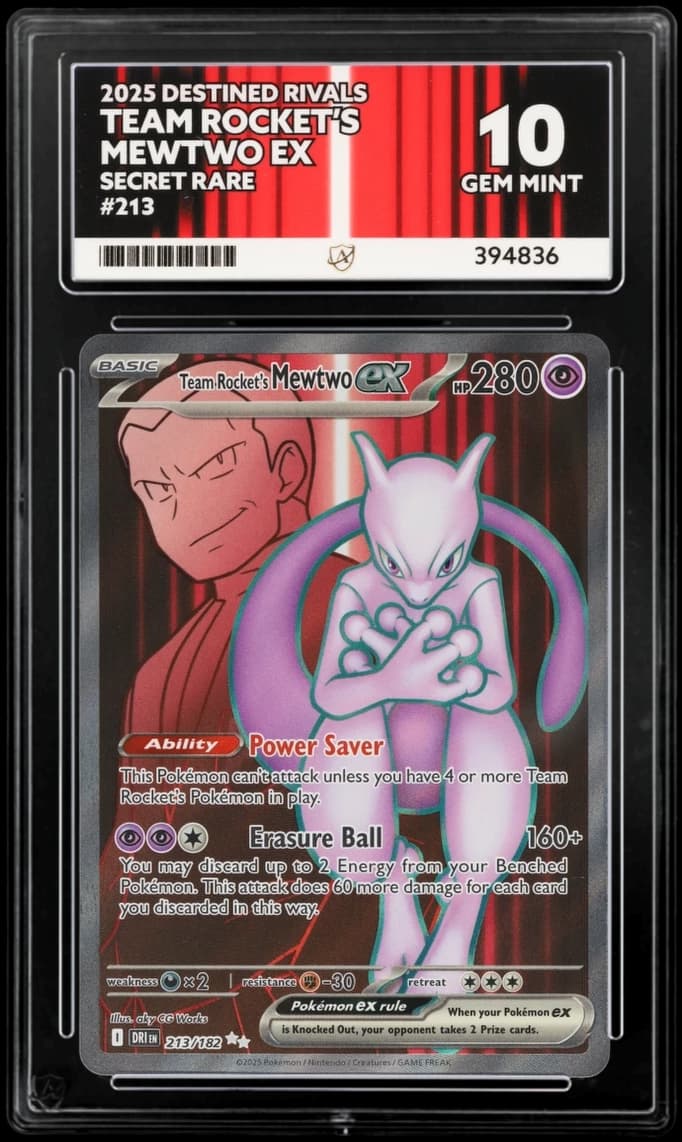 Team Rocket's Mewtwo ex, ACE 10 slab