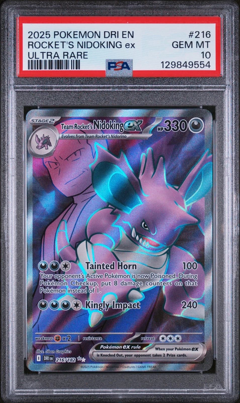 Team Rocket's Nidoking ex, PSA 10 slab