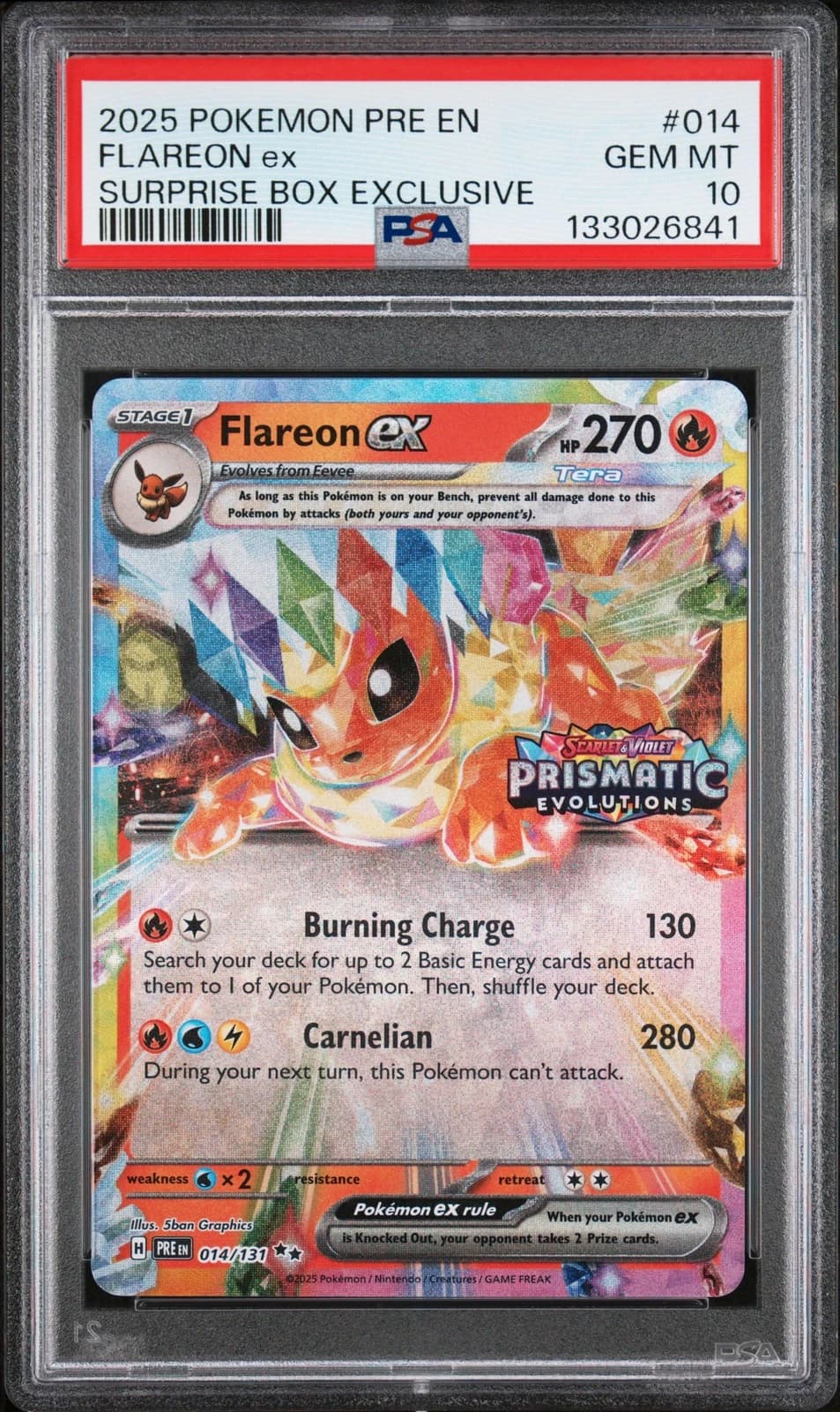 Flareon ex, PSA 10 slab