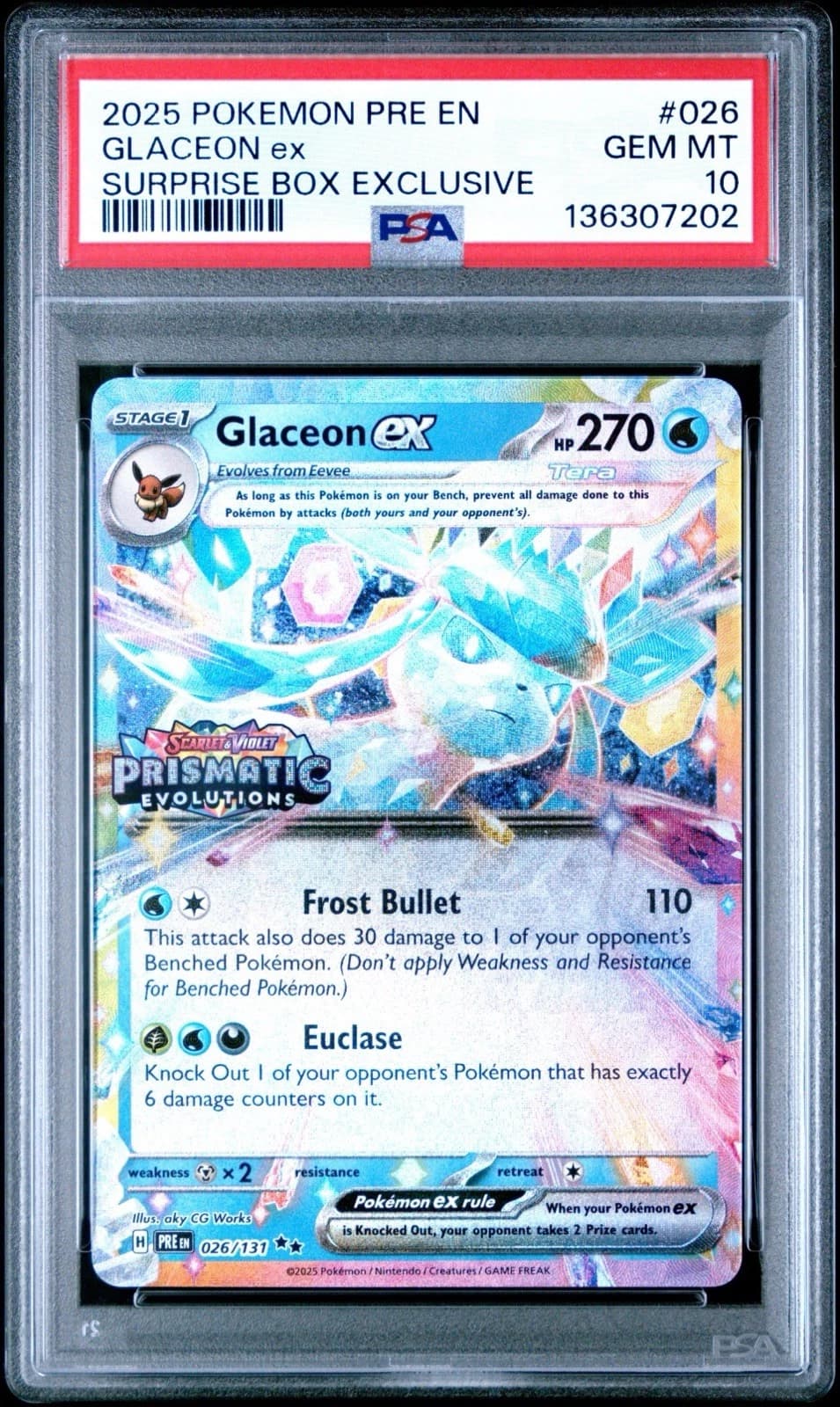 Glaceon ex, PSA 10 slab