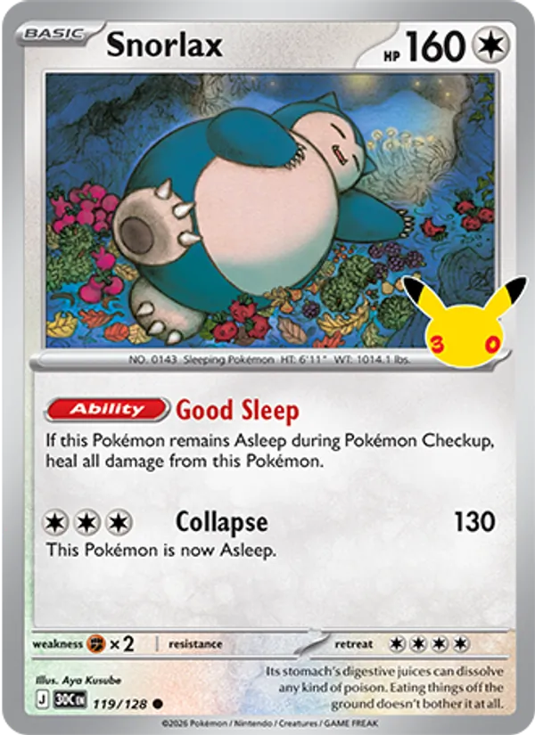 Snorlax, catalogue front