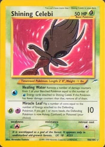 Shining Celebi, catalogue front