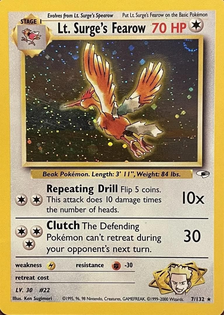 Lt. Surge's Fearow, catalogue front