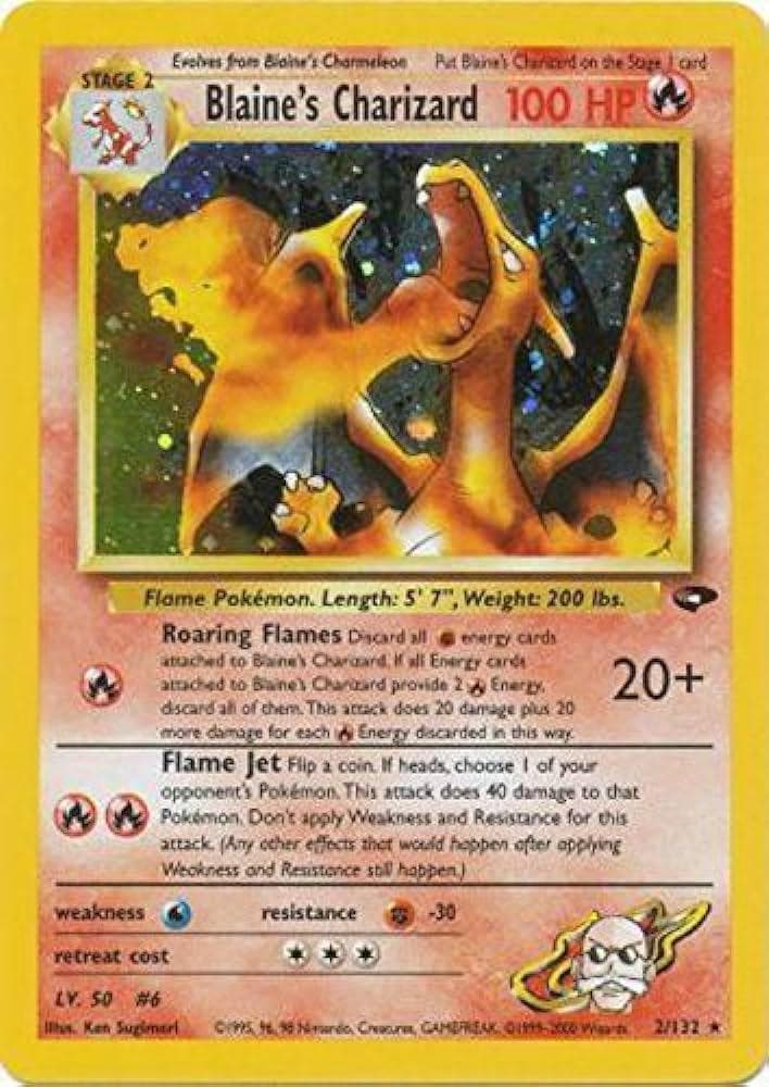 Blaine's Charizard, catalogue front