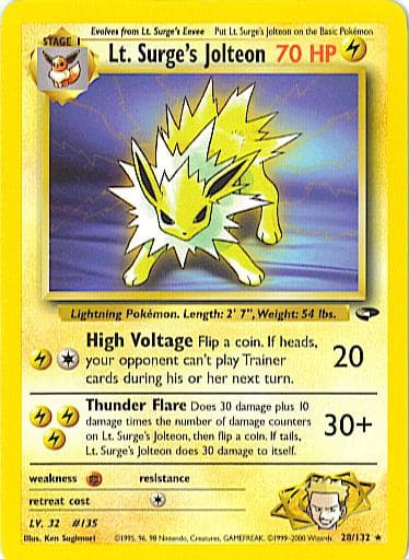 Lt. Surge's Jolteon, catalogue front