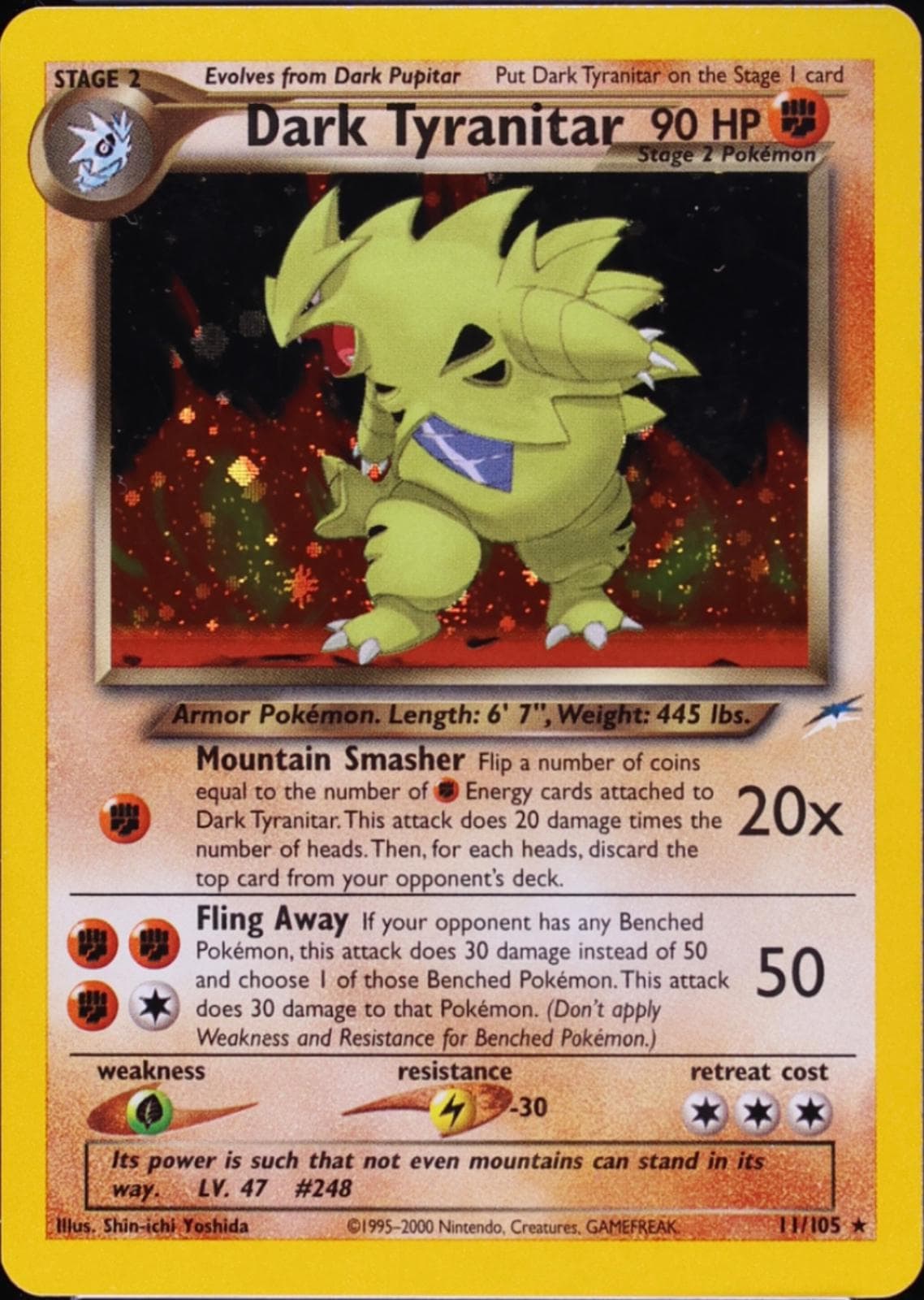 Dark Tyranitar, catalogue front