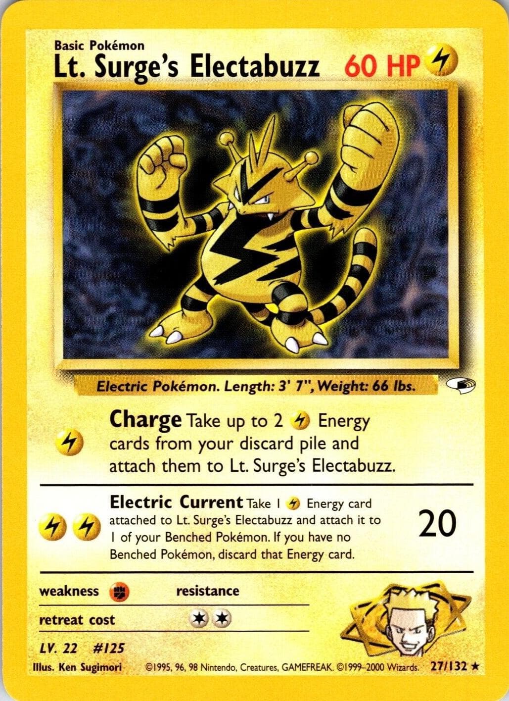 Lt. Surge's Electabuzz, catalogue front