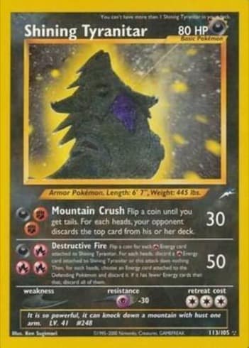 Shining Tyranitar, catalogue front