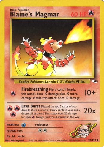Blaine's Magmar, catalogue front
