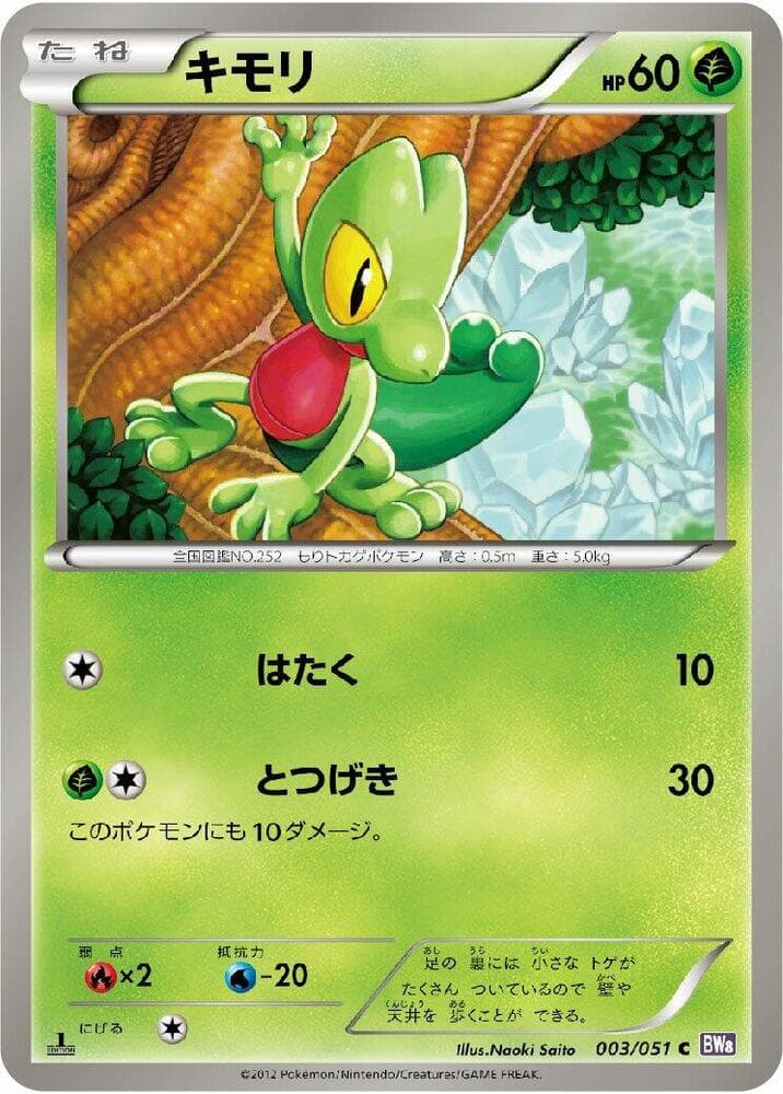 Treecko 1st Edition, catalogue front