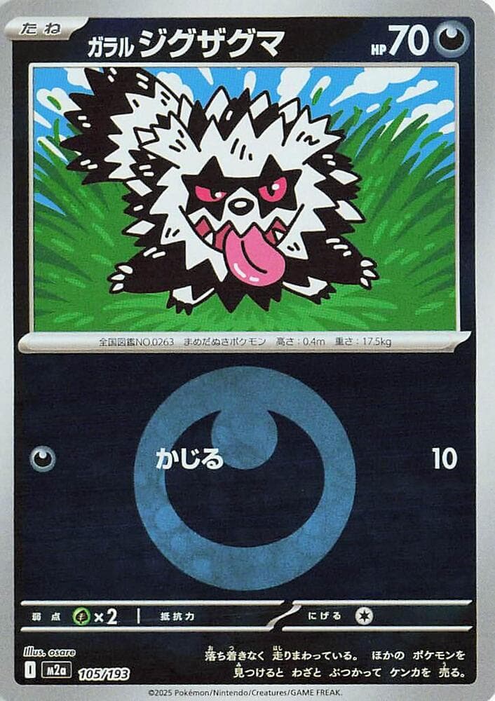 Galarian Zigzagoon Energy Symbol Pattern Holofoil, catalogue front