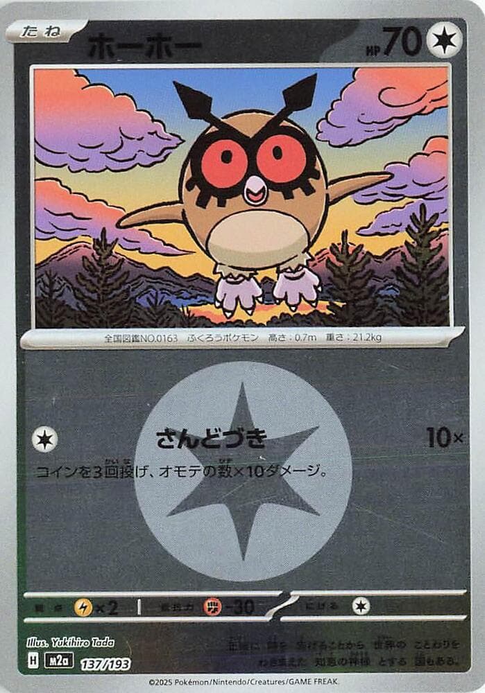 Hoothoot Energy Symbol Pattern Holofoil, catalogue front