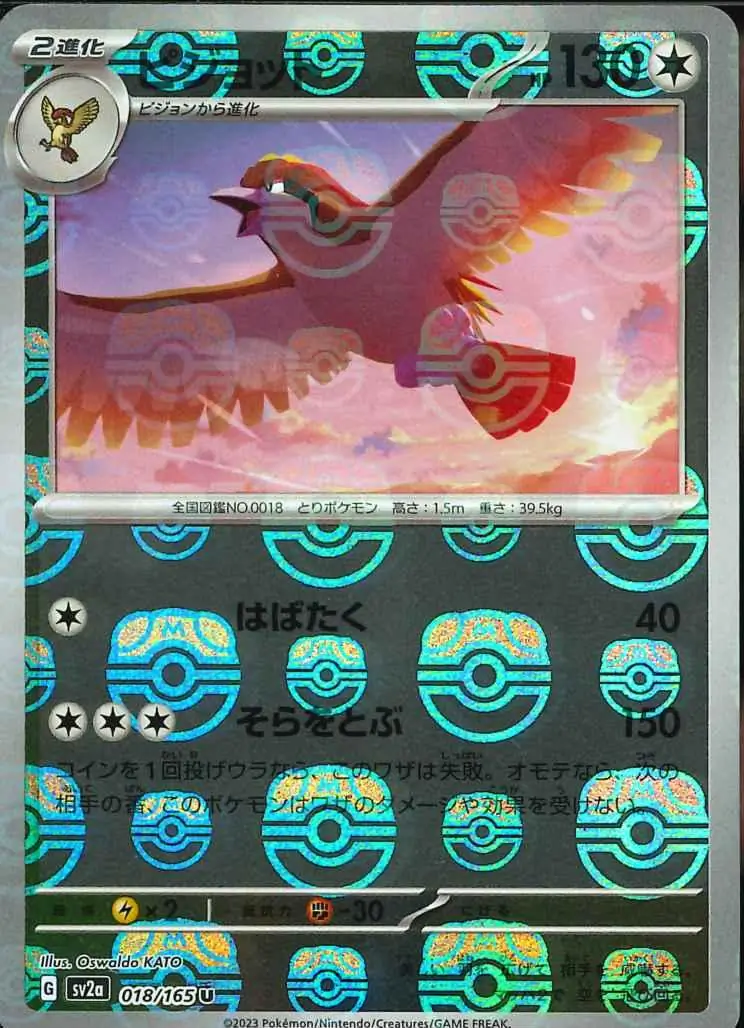 Pidgeot Master Ball Holo, catalogue front