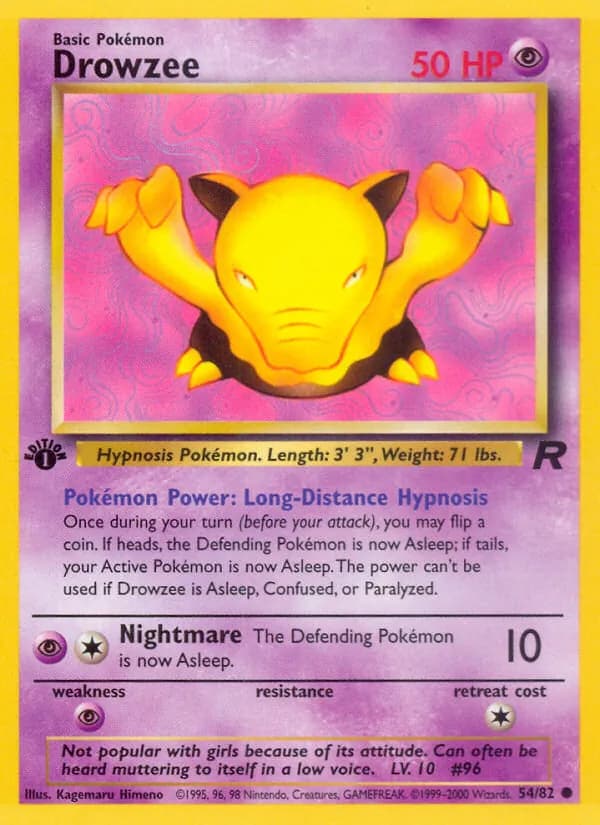Drowzee, catalogue front