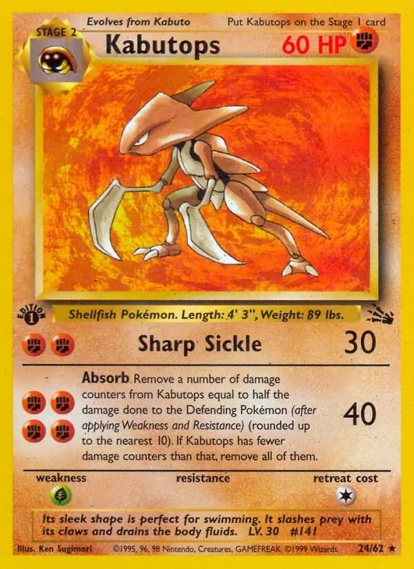 Kabutops, catalogue front