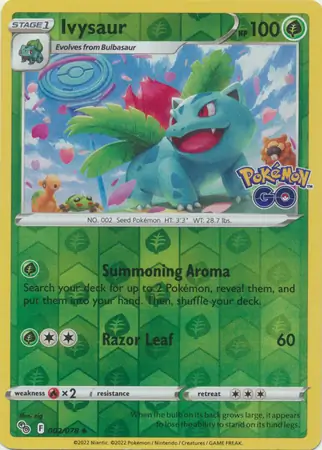 Ivysaur, catalogue front