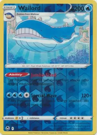 Wailord, catalogue front