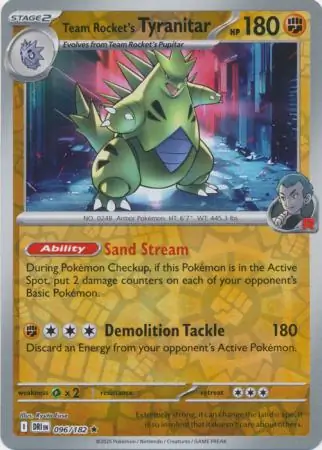 Team Rocket's Tyranitar, catalogue front