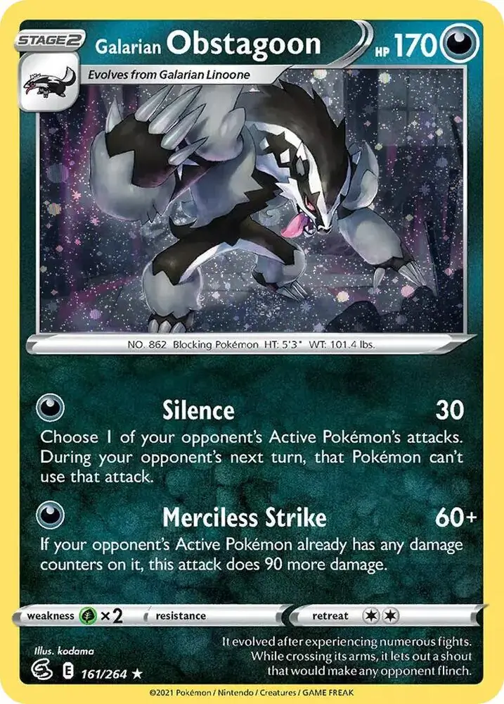 Galarian Obstagoon, catalogue front