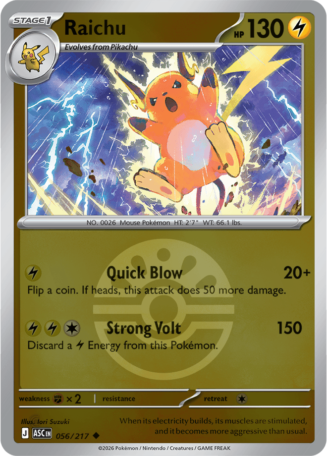 Raichu, catalogue front