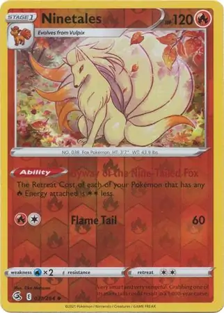 Ninetales, catalogue front