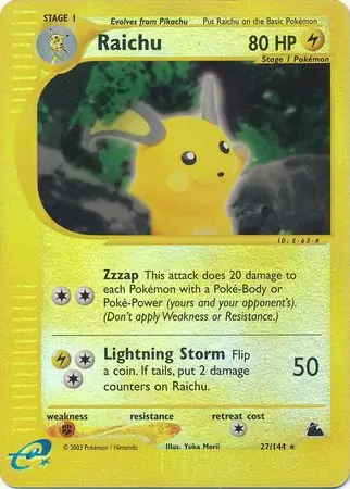 Raichu, catalogue front