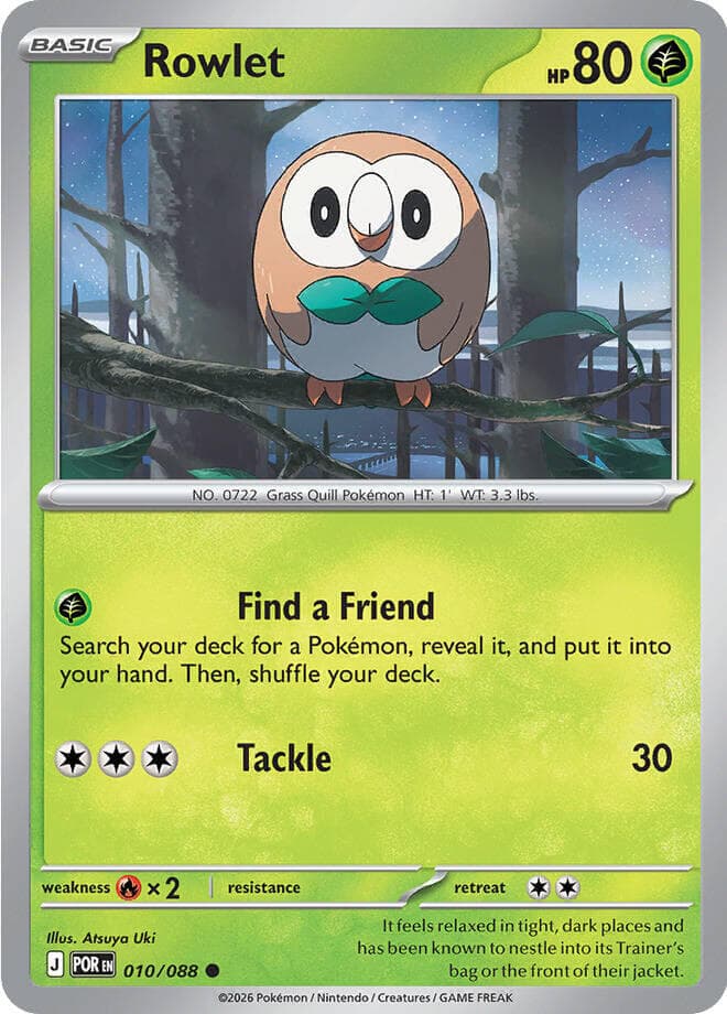 Rowlet, catalogue front