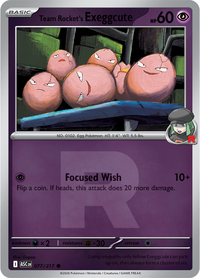 Team Rocket's Exeggcute, catalogue front