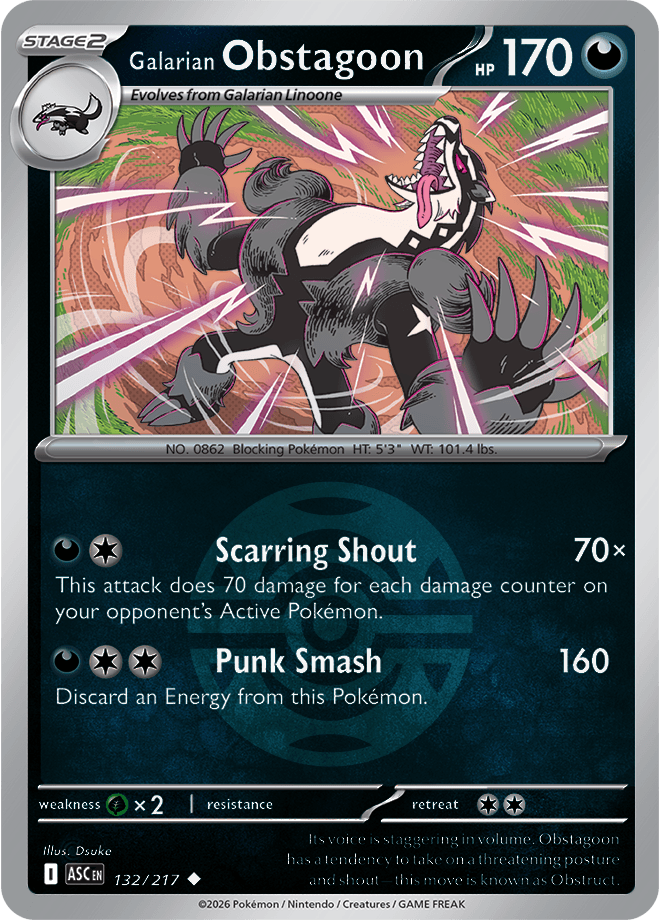 Galarian Obstagoon, catalogue front
