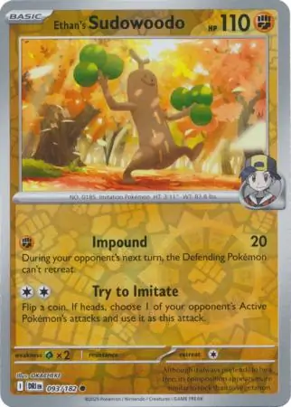 Ethan's Sudowoodo, catalogue front