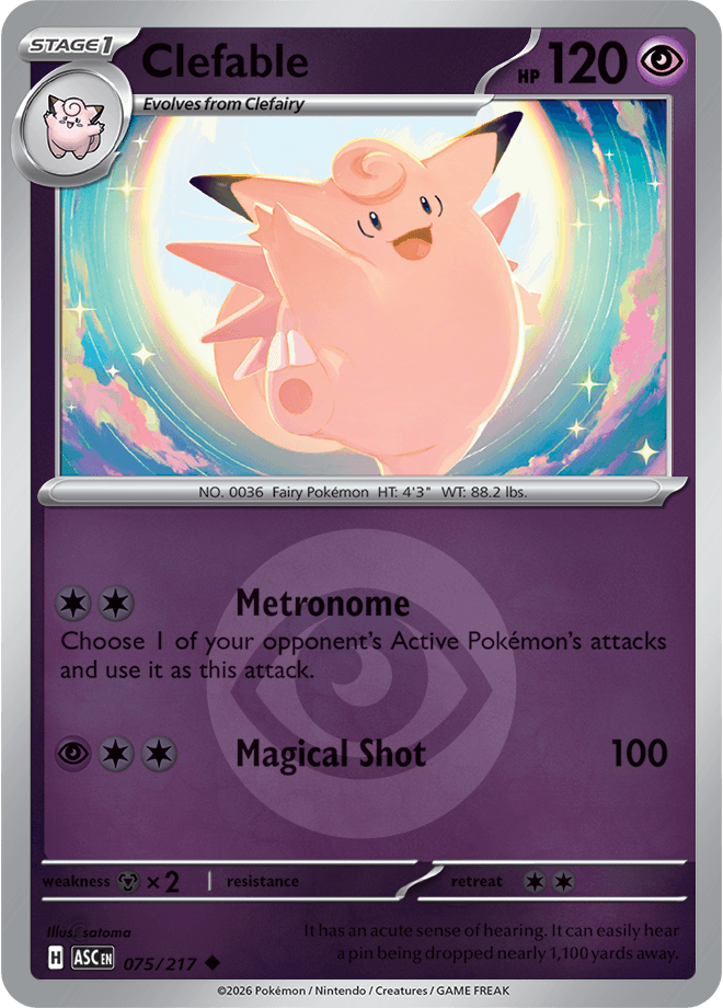 Clefable, catalogue front