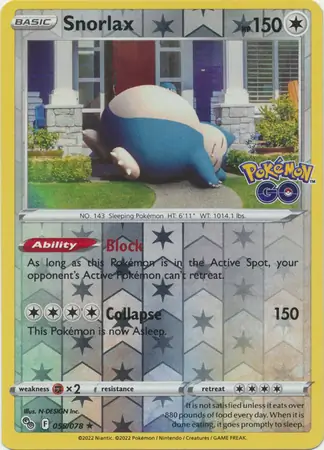Snorlax, catalogue front
