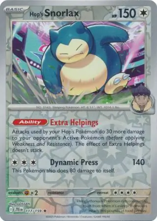 Hop's Snorlax, catalogue front