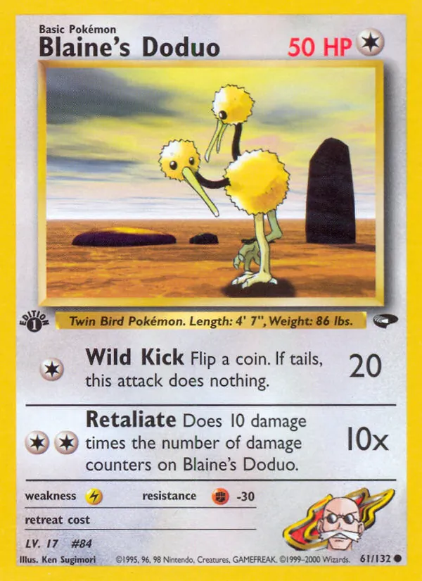 Blaine's Doduo, catalogue front