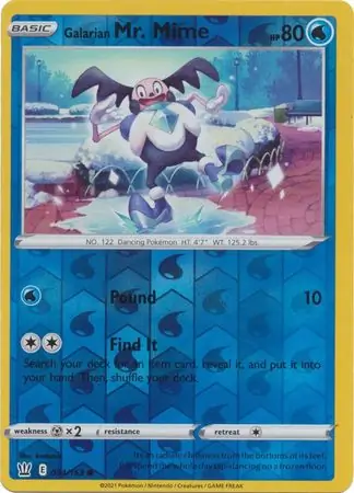 Galarian Mr. Mime, catalogue front