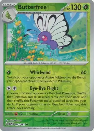 Butterfree, catalogue front