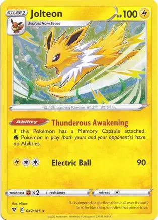 Jolteon, catalogue front