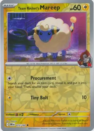 Team Rocket's Mareep, catalogue front