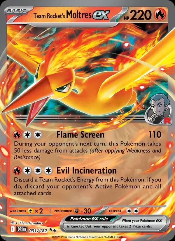 Team Rocket's Moltres ex, catalogue front