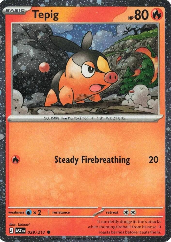 Tepig, catalogue front
