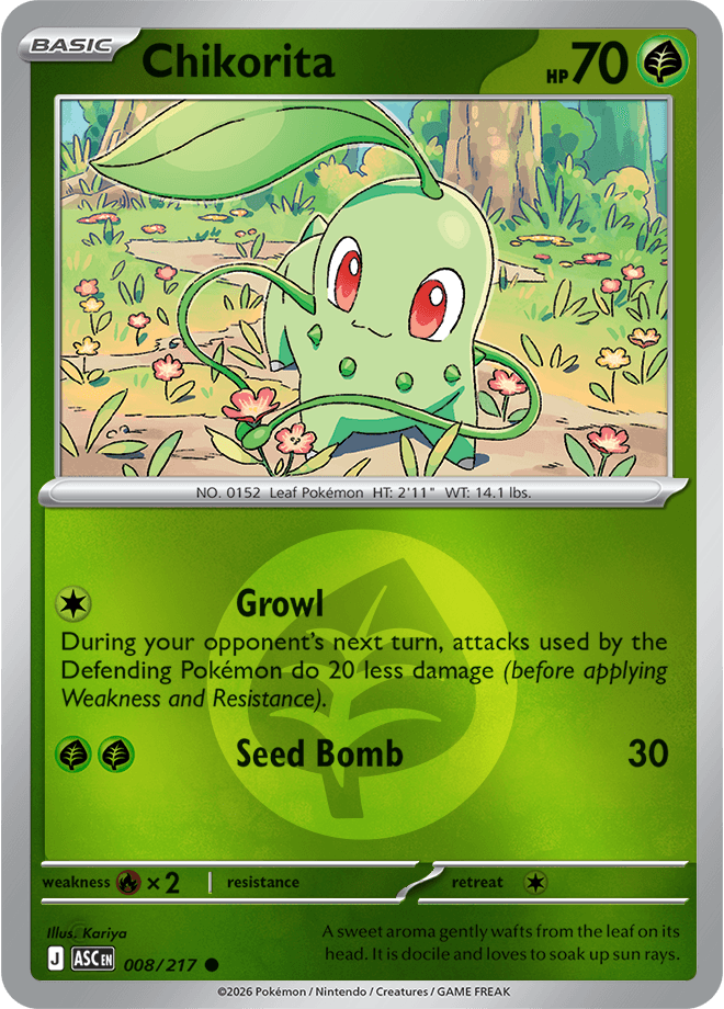 Chikorita, catalogue front