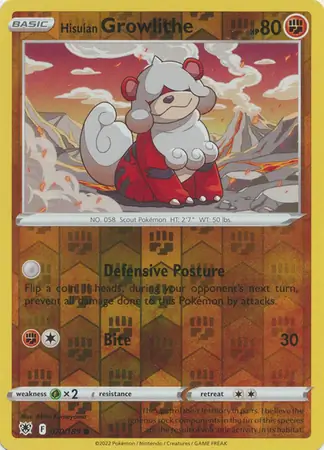 Hisuian Growlithe, catalogue front