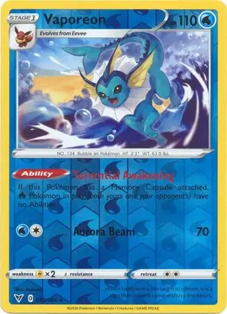 Vaporeon, catalogue front