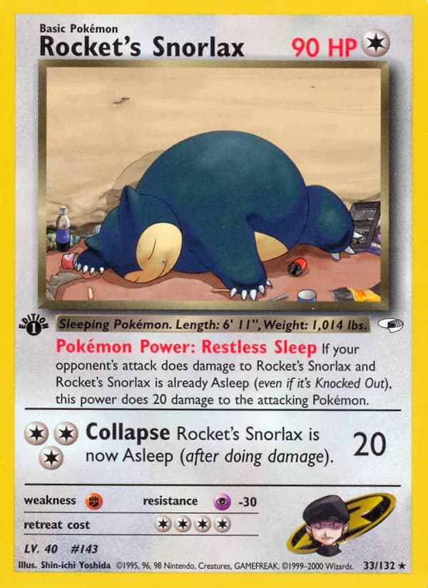 Rocket's Snorlax, catalogue front