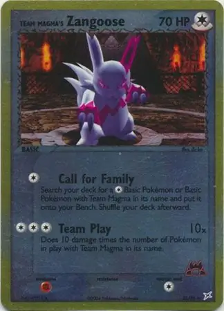 Team Magma's Zangoose, catalogue front