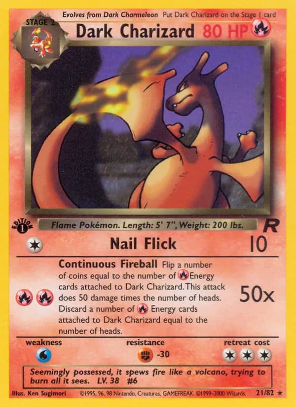 Dark Charizard, catalogue front