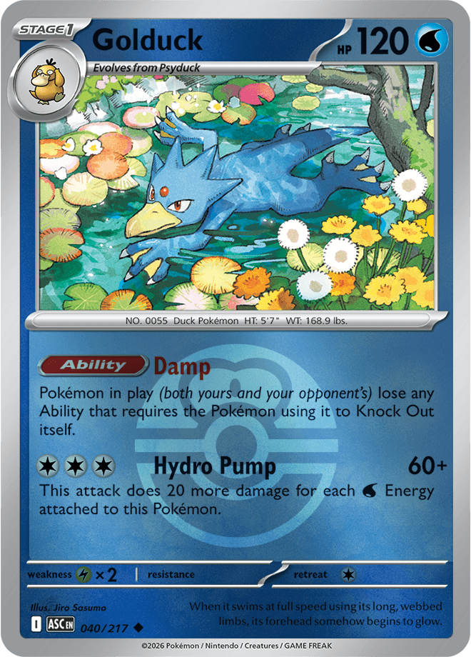 Golduck, catalogue front