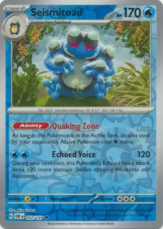 Seismitoad, catalogue front